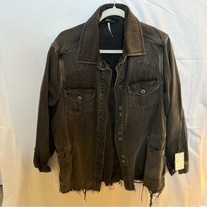 Free People Distressed Denim Jacket - Size M